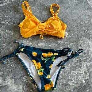 Medium yellow lemon womens bikini